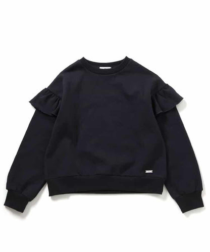 加絨肩部荷葉邊衛衣