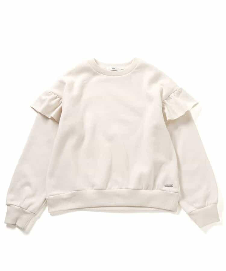 加絨肩部荷葉邊衛衣