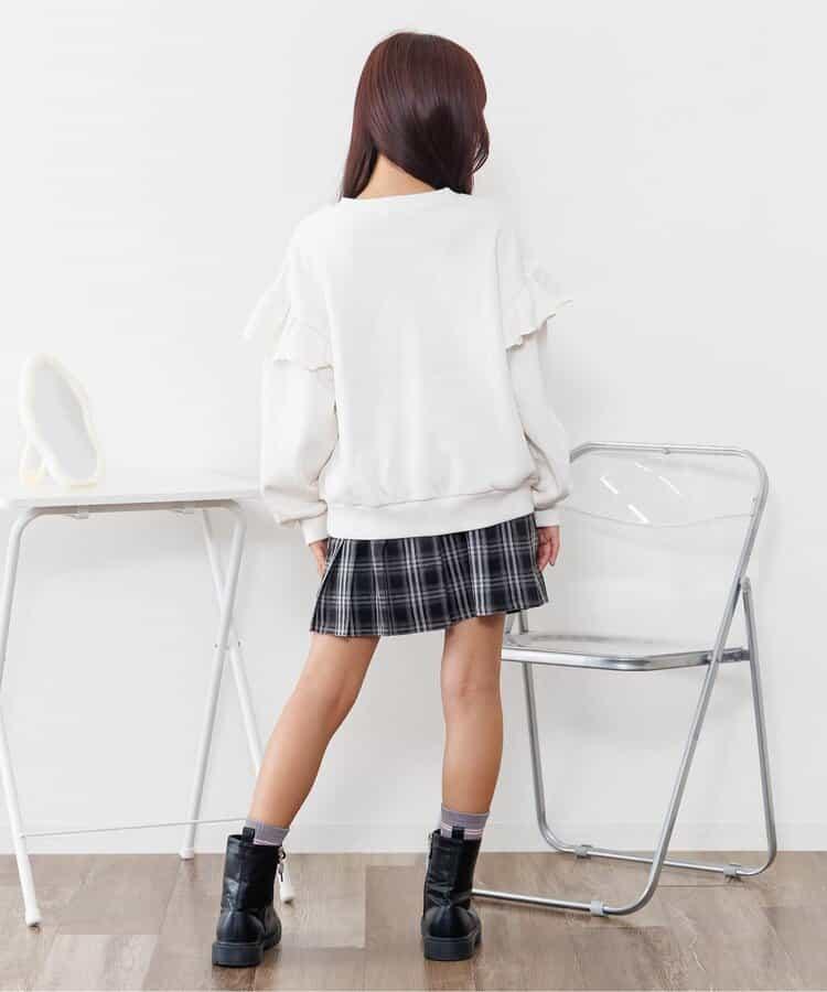 加絨肩部荷葉邊衛衣