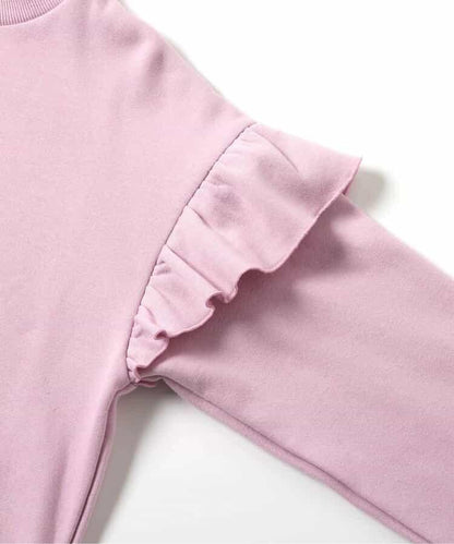 加絨肩部荷葉邊衛衣