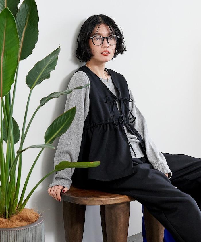 【套裝商品】荷葉邊吊帶背心長褲套裝