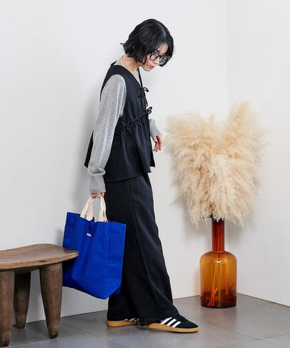 【套裝商品】荷葉邊吊帶背心長褲套裝