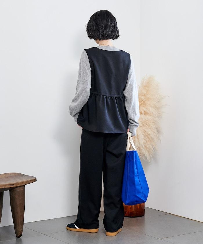 【套裝商品】荷葉邊吊帶背心長褲套裝