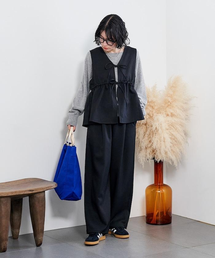 【套裝商品】荷葉邊吊帶背心長褲套裝