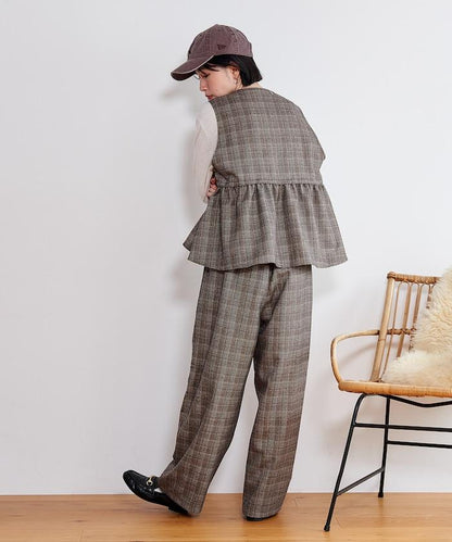 【套裝商品】荷葉邊吊帶背心長褲套裝