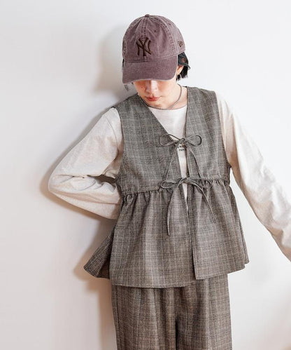 【套裝商品】荷葉邊吊帶背心長褲套裝