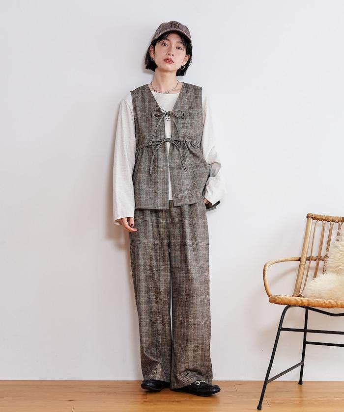 【套裝商品】荷葉邊吊帶背心長褲套裝