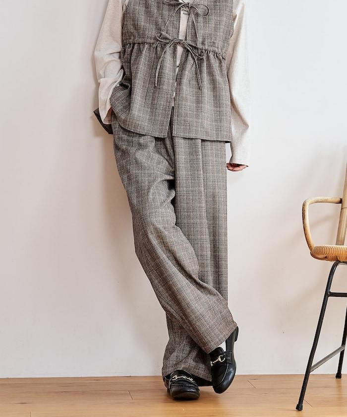 【套裝商品】荷葉邊吊帶背心長褲套裝