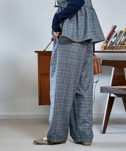 【套裝商品】荷葉邊吊帶背心長褲套裝