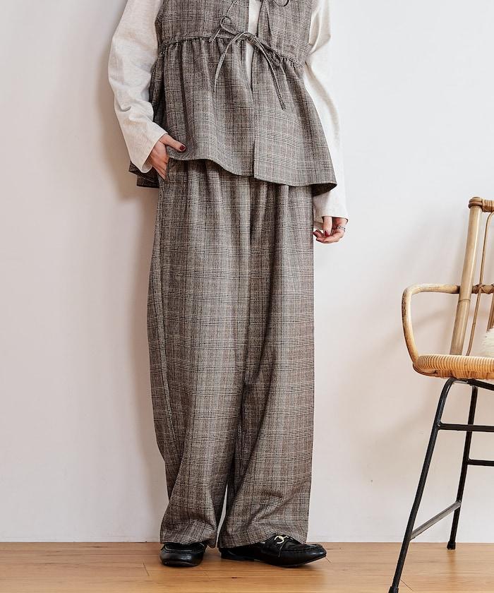 【套裝商品】荷葉邊吊帶背心長褲套裝