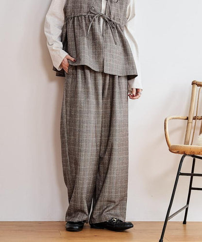 【套裝商品】荷葉邊吊帶背心長褲套裝