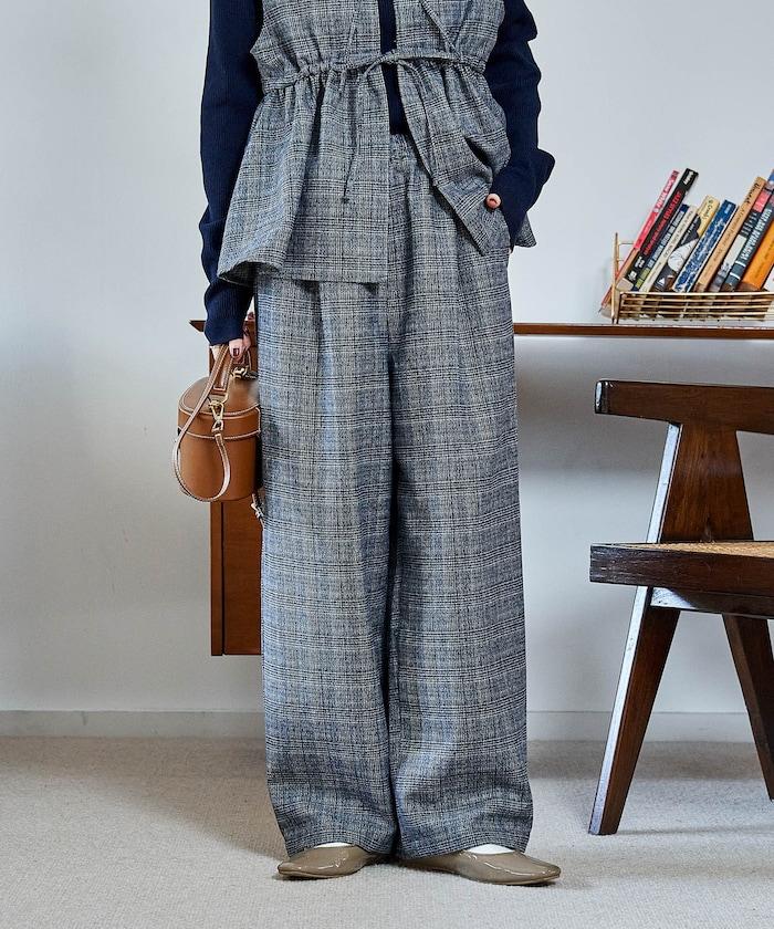 【套裝商品】荷葉邊吊帶背心長褲套裝