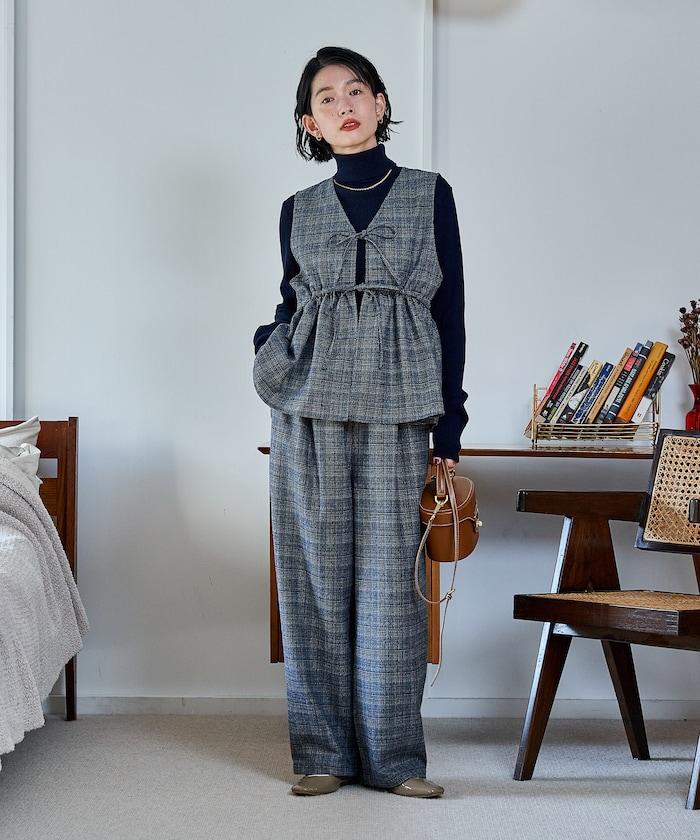 【套裝商品】荷葉邊吊帶背心長褲套裝