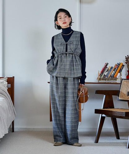 【套裝商品】荷葉邊吊帶背心長褲套裝