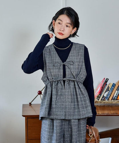 【套裝商品】荷葉邊吊帶背心長褲套裝