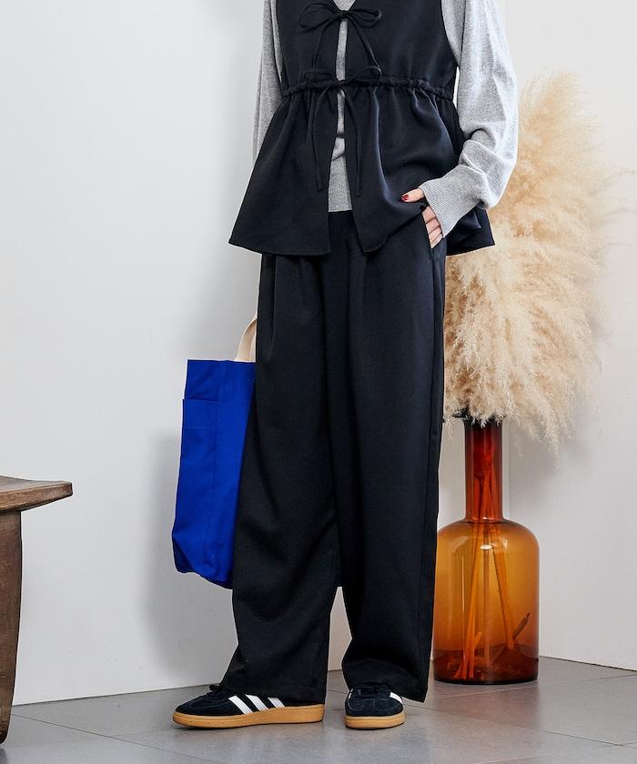 【套裝商品】荷葉邊吊帶背心長褲套裝