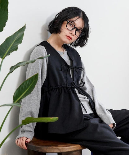 【套裝商品】荷葉邊吊帶背心長褲套裝