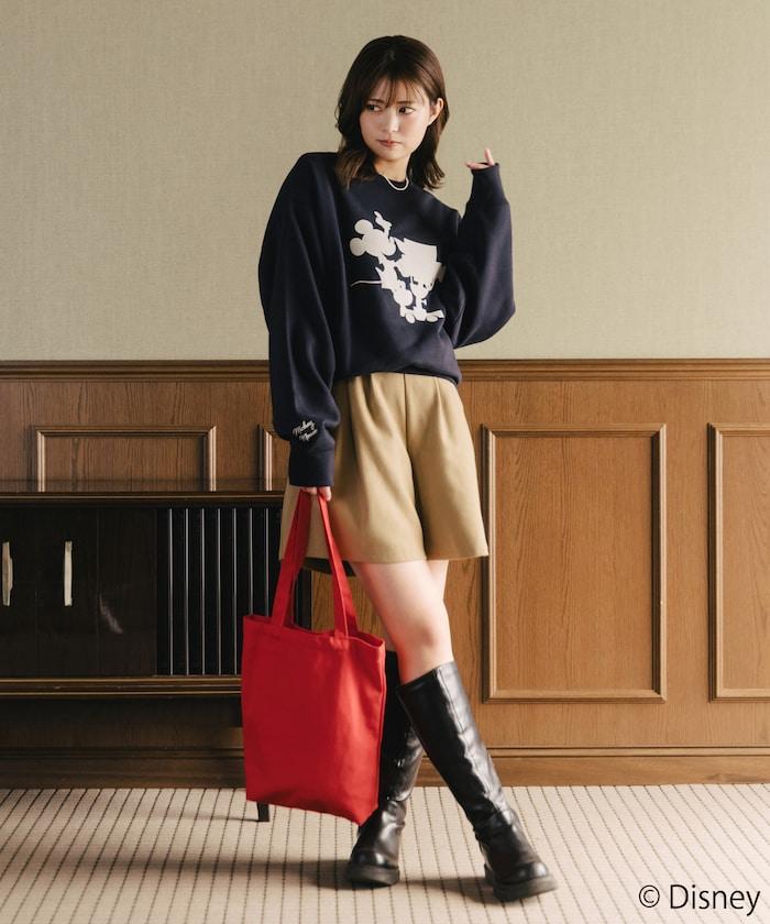 FREAK'S STORE×前田亞美/《迪士尼》/Mickey Mouse/米老鼠/植絨印花衛衣