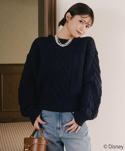 FREAK'S STORE×前田亞美/《迪士尼》/Mickey Mouse/米老鼠/麻花針織套頭衫