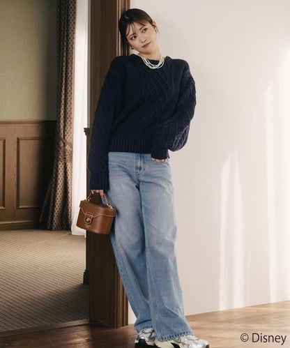 FREAK'S STORE×前田亞美/《迪士尼》/Mickey Mouse/米老鼠/麻花針織套頭衫