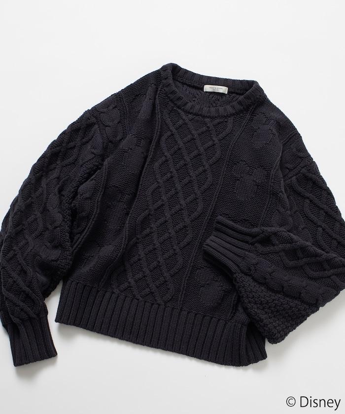 FREAK'S STORE×前田亞美/《迪士尼》/Mickey Mouse/米老鼠/麻花針織套頭衫
