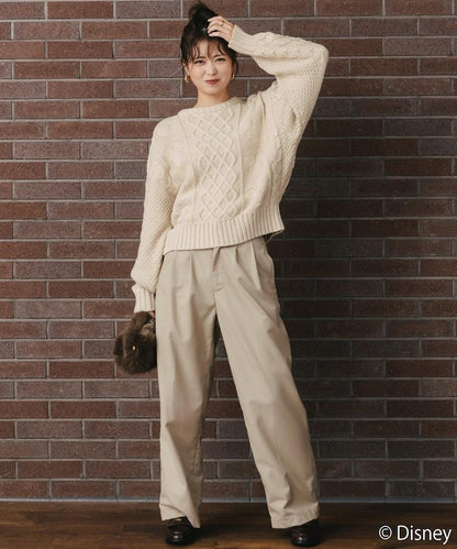 FREAK'S STORE×前田亞美/《迪士尼》/Mickey Mouse/米老鼠/麻花針織套頭衫