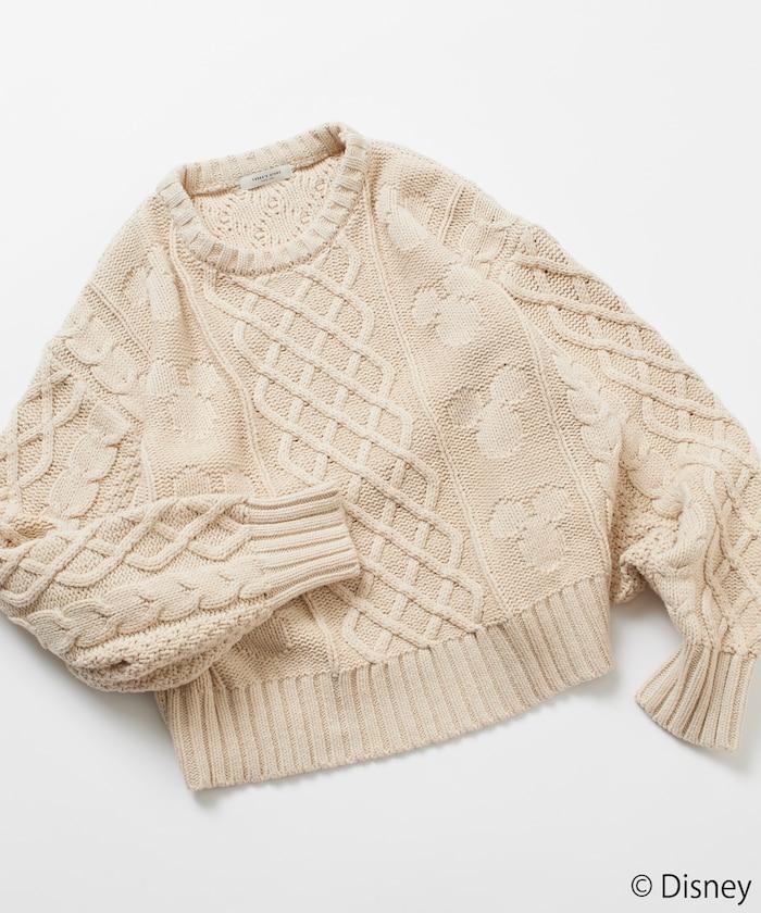 FREAK'S STORE×前田亞美/《迪士尼》/Mickey Mouse/米老鼠/麻花針織套頭衫