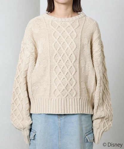 FREAK'S STORE×前田亞美/《迪士尼》/Mickey Mouse/米老鼠/麻花針織套頭衫