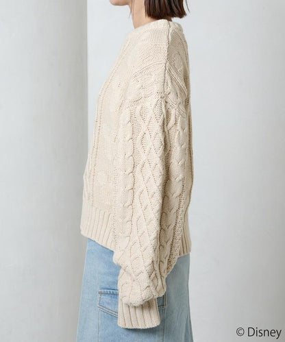 FREAK'S STORE×前田亞美/《迪士尼》/Mickey Mouse/米老鼠/麻花針織套頭衫