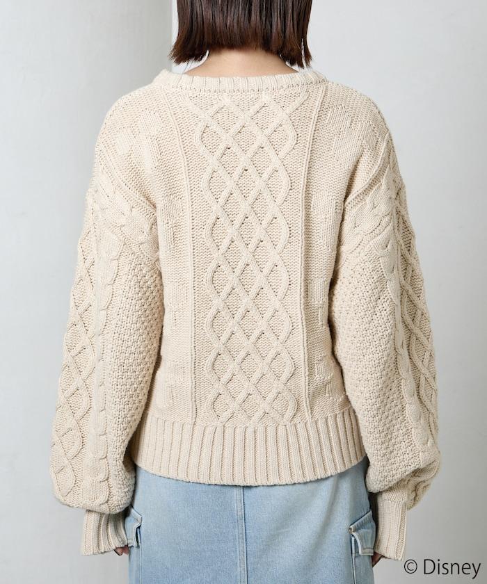 FREAK'S STORE×前田亞美/《迪士尼》/Mickey Mouse/米老鼠/麻花針織套頭衫