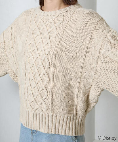 FREAK'S STORE×前田亞美/《迪士尼》/Mickey Mouse/米老鼠/麻花針織套頭衫