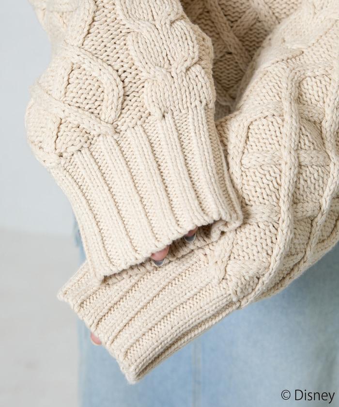 FREAK'S STORE×前田亞美/《迪士尼》/Mickey Mouse/米老鼠/麻花針織套頭衫