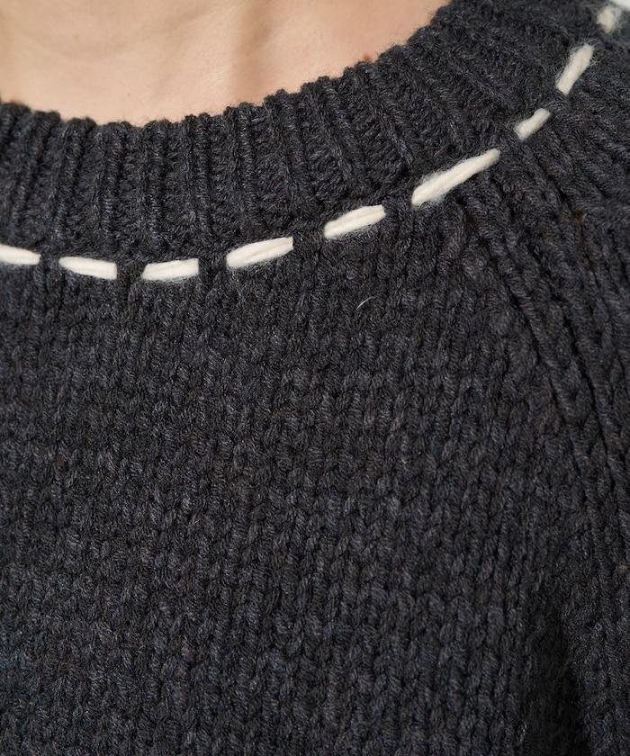 手工縫製圓領套頭衫