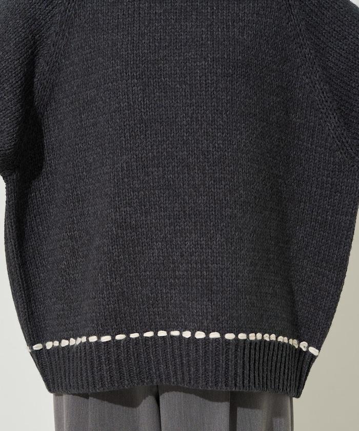 手工縫製圓領套頭衫