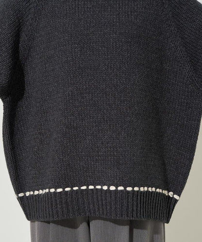 手工縫製圓領套頭衫