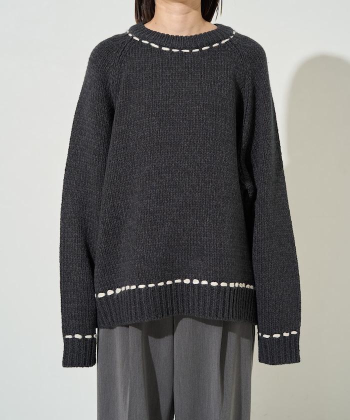 手工縫製圓領套頭衫