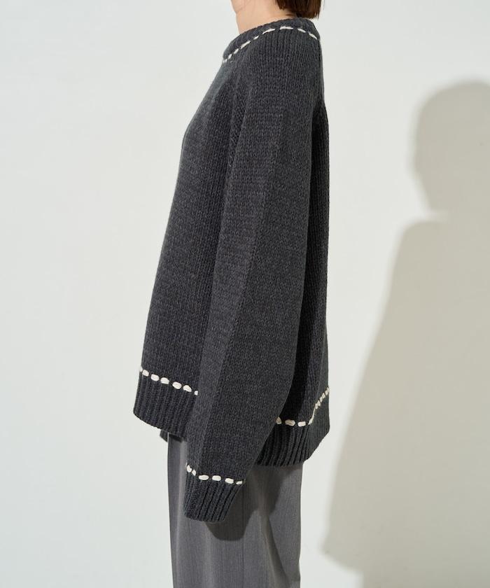 手工縫製圓領套頭衫