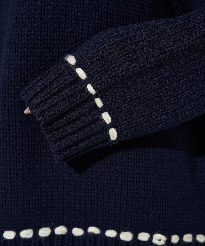 手工縫製圓領套頭衫