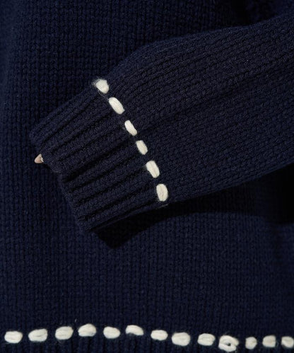 手工縫製圓領套頭衫