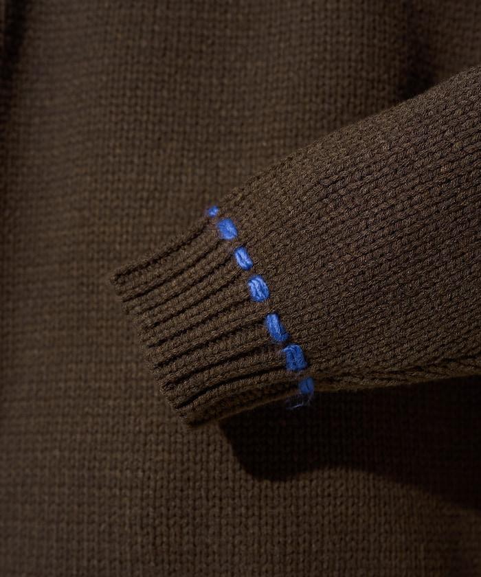 手工縫製圓領套頭衫