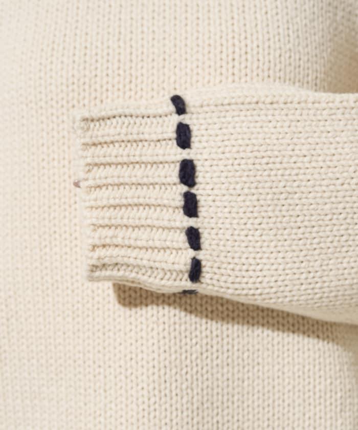 手工縫製圓領套頭衫