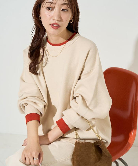 拼接配色針織套頭衫