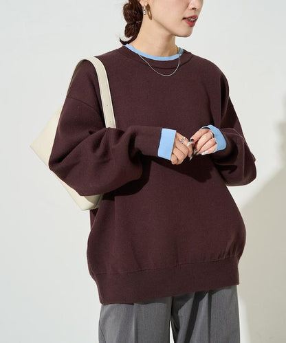 拼接配色針織套頭衫