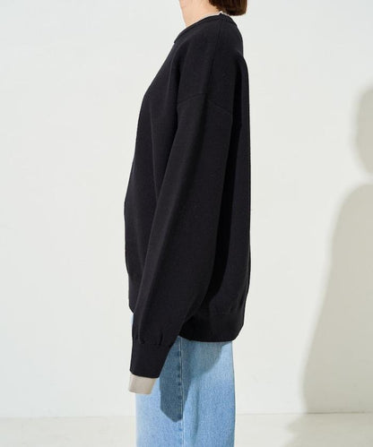 拼接配色針織套頭衫