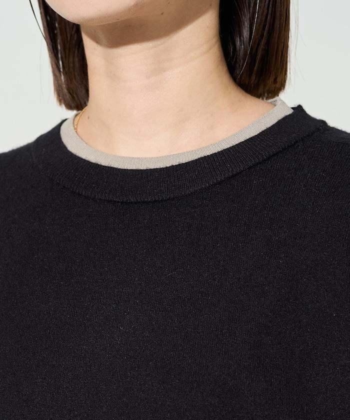 拼接配色針織套頭衫