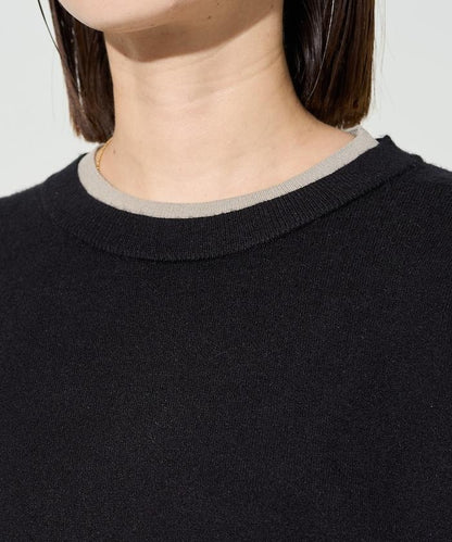 拼接配色針織套頭衫