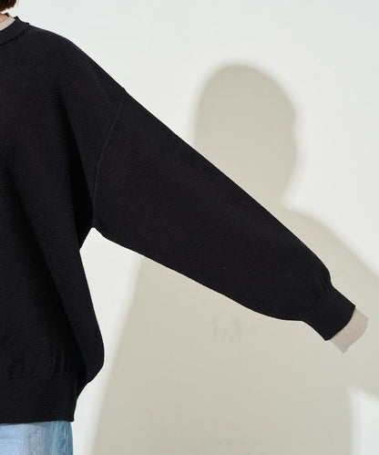 拼接配色針織套頭衫