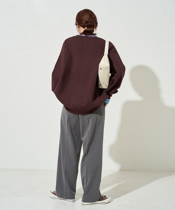 拼接配色針織套頭衫