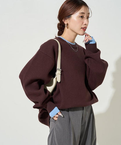 拼接配色針織套頭衫