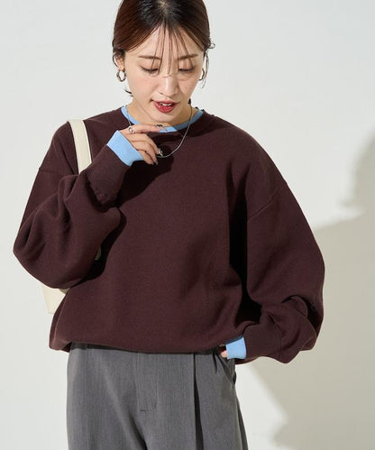 拼接配色針織套頭衫